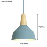 Nordic Style Metal Hanging Pendant Lamp With Wooden Top - Ideal For Restaurants
