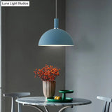 Nordic Style Metal Hemisphere Pendant Light For Restaurants - 1-Light Ceiling Lamp