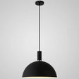 Nordic Style Metal Hemisphere Pendant Light For Restaurants - 1-Light Ceiling Lamp Black / 12’