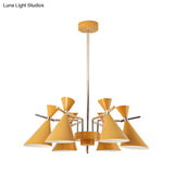 Nordic Style Metal Horn Chandelier With 6 Lights - Perfect For Girls Bedroom
