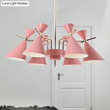 Nordic Style Metal Horn Chandelier With 6 Lights - Perfect For Girls Bedroom
