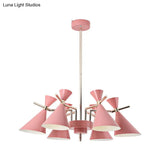 Nordic Style Metal Horn Chandelier With 6 Lights - Perfect For Girls Bedroom