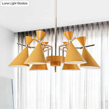 Nordic Style Metal Horn Chandelier With 6 Lights - Perfect For Girls Bedroom