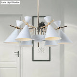 Nordic Style Metal Horn Chandelier With 6 Lights - Perfect For Girls Bedroom