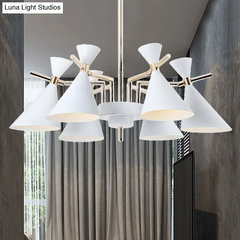 Nordic Style Metal Horn Chandelier With 6 Lights - Perfect For Girls Bedroom