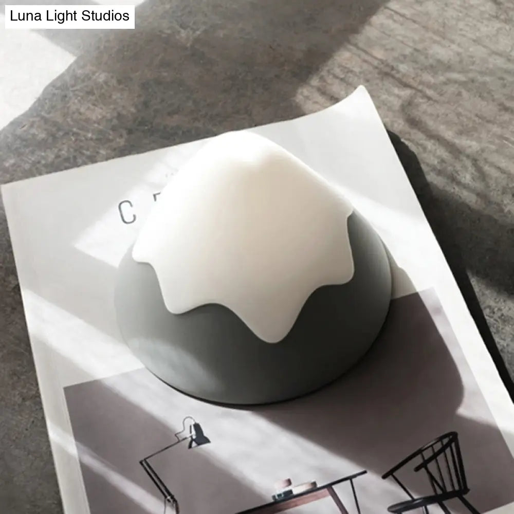 Nordic Style Metal Led Night Light - Bedside Hallway Table Lamp In Macaron Colored Conical Design