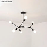 Nordic Style Metal Rotatable Branch Chandelier - Black/Gold Pendant Light (3/6 Lights)