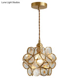 Nordic Style Metallic Pendant Ceiling Light - 1 Flower Hanging Down Lighting For Restaurants