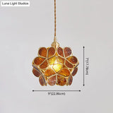 Nordic Style Metallic Pendant Ceiling Light - 1 Flower Hanging Down Lighting For Restaurants