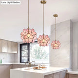 Nordic Style Metallic Pendant Ceiling Light - 1 Flower Hanging Down Lighting For Restaurants