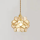 Nordic Style Metallic Pendant Ceiling Light - 1 Flower Hanging Down Lighting For Restaurants Clear