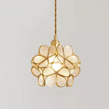 Nordic Style Metallic Pendant Ceiling Light - 1 Flower Hanging Down Lighting For Restaurants Clear