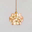 Nordic Style Metallic Pendant Ceiling Light - 1 Flower Hanging Down Lighting For Restaurants Pink