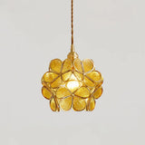 Nordic Style Metallic Pendant Ceiling Light - 1 Flower Hanging Down Lighting For Restaurants Tan