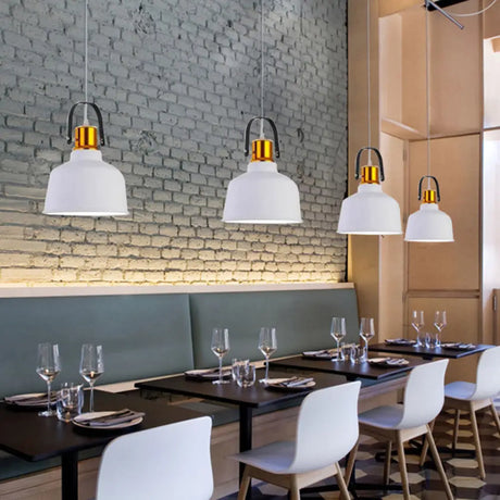 Nordic Style Metallic Pendant Ceiling Light With Bowl Shade And 1-Light Suspension White