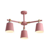 Nordic Style Multi-Head Chandelier For Game Room - Bucket Design With Metal Suspension Light 3 /