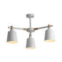 Nordic Style Multi-Head Chandelier For Game Room - Bucket Design With Metal Suspension Light 3 /