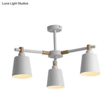 Nordic Style Multi-Head Chandelier For Game Room - Bucket Design With Metal Suspension Light