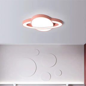 Nordic Style Planet Shaped Led Ceiling Light For Kid’s Bedroom - White/Pink/Yellow/Blue Pink