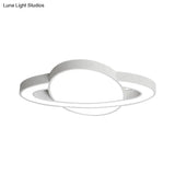 Nordic Style Planet Shaped Led Ceiling Light For Kid’s Bedroom - White/Pink/Yellow/Blue