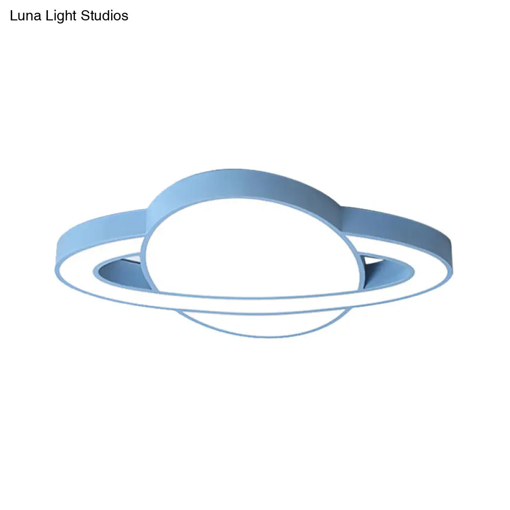 Nordic Style Planet Shaped Led Ceiling Light For Kid’s Bedroom - White/Pink/Yellow/Blue