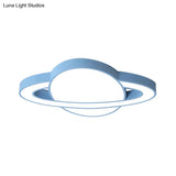 Nordic Style Planet Shaped Led Ceiling Light For Kid’s Bedroom - White/Pink/Yellow/Blue