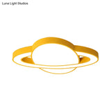 Nordic Style Planet Shaped Led Ceiling Light For Kid’s Bedroom - White/Pink/Yellow/Blue