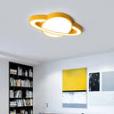 Nordic Style Planet Shaped Led Ceiling Light For Kid’s Bedroom - White/Pink/Yellow/Blue Yellow
