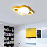 Nordic Style Planet Shaped Led Ceiling Light For Kid’s Bedroom - White/Pink/Yellow/Blue Yellow