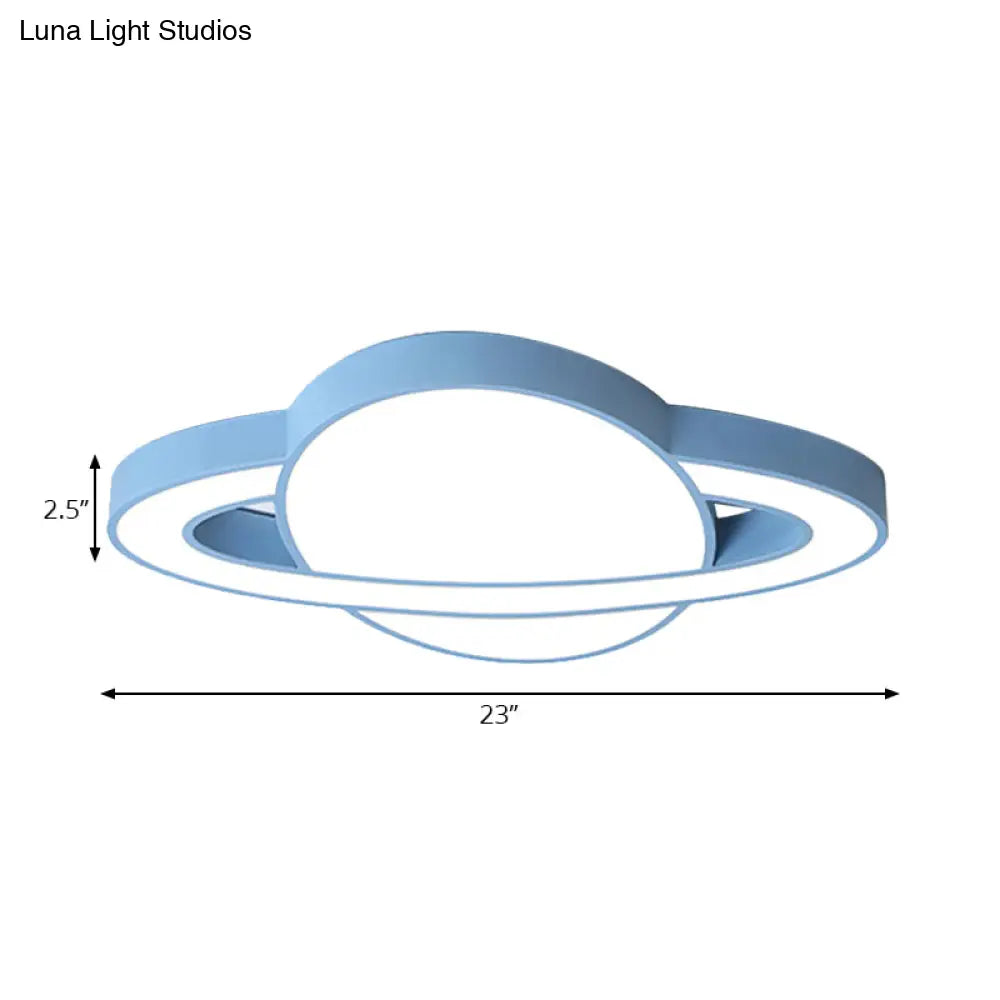 Nordic Style Planet Shaped Led Ceiling Light For Kid’s Bedroom - White/Pink/Yellow/Blue