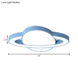 Nordic Style Planet Shaped Led Ceiling Light For Kid’s Bedroom - White/Pink/Yellow/Blue