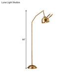 Nordic Style Rabbit Floor Reading Lamp - 1-Bulb Gold Standing Light For Bedside