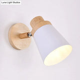 Nordic Style Rotatable Wall Lamp For Baby Room With Coolie Shade And Metal Base