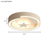 Nordic Style Round Acrylic Ceiling Lamp - White Star Mount Light For Kitchen
