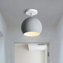 Nordic Style Round Ceiling Flush Mount Light With Metal Aisle Close To Lighting Grey