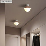 Nordic-Style Round Flush Mount Metal Ceiling Light