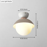 Nordic-Style Round Flush Mount Metal Ceiling Light