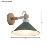 Nordic Style Single Head Metal Funnel Wall Sconce Light For Restaurant & Bedroom