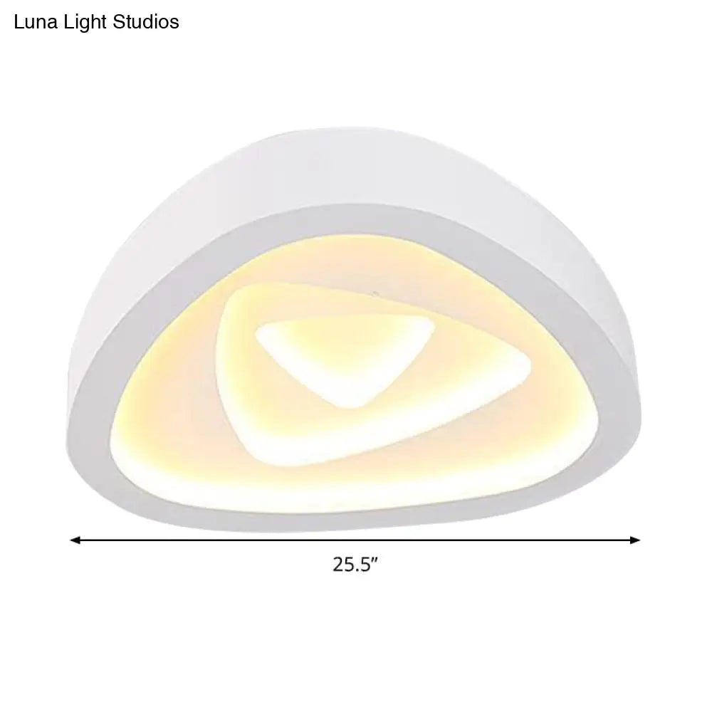 Nordic Style Triangle Ceiling Light - Acrylic White Led With Remote Control Dimming (16.5’ Or