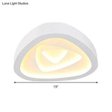 Nordic Style Triangle Ceiling Light - Acrylic White Led With Remote Control Dimming (16.5’ Or