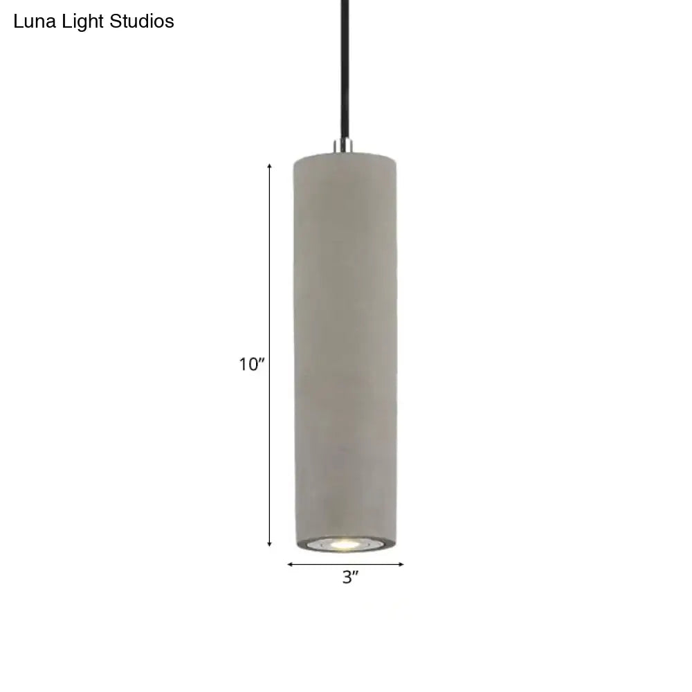 Nordic Style Tube Pendant Light In Grey - Warm/White