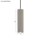 Nordic Style Tube Pendant Light In Grey - Warm/White