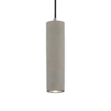 Nordic Style Cement Tube Pendant Lighting - 10/19.5 1 Light Grey Hanging Ceiling In Warm/White