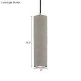 Nordic Style Tube Pendant Light In Grey - Warm/White