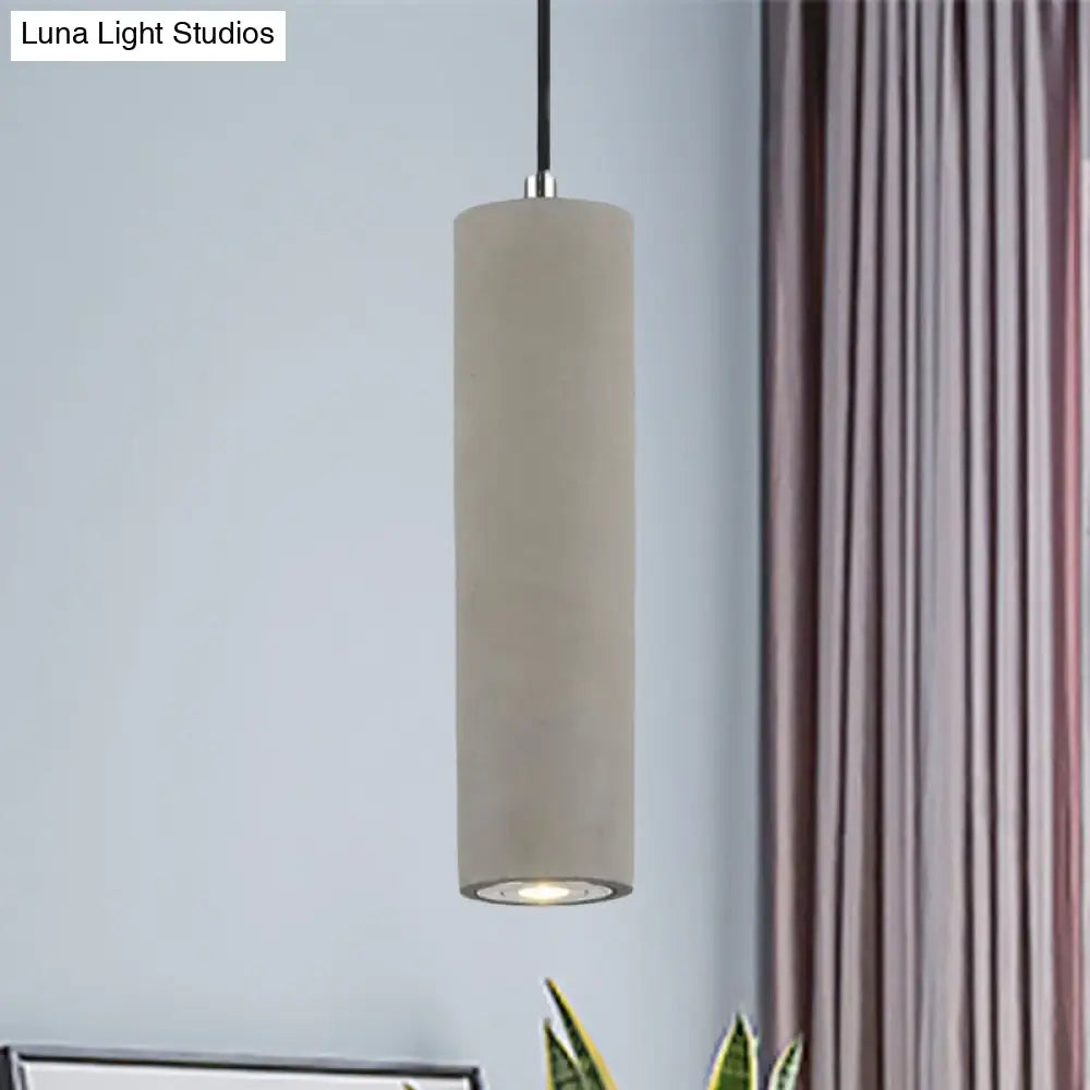 Nordic Style Tube Pendant Light In Grey - Warm/White