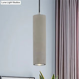 Nordic Style Tube Pendant Light In Grey - Warm/White