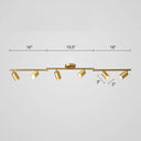 Nordic Style Tubular Metal Flush Mount 6 - Light Ceiling Spotlight For Living Room Gold