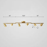 Nordic Style Tubular Metal Flush Mount 6 - Light Ceiling Spotlight For Living Room Gold