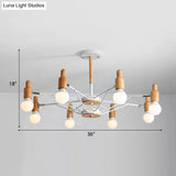 Nordic Style White Open Bulb Chandelier - Elegant Hanging Light For Living Room