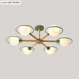 Nordic Style White Sphere Ceiling Light With Frosted Glass Shade - Elegant Dining Room Mount Ring
